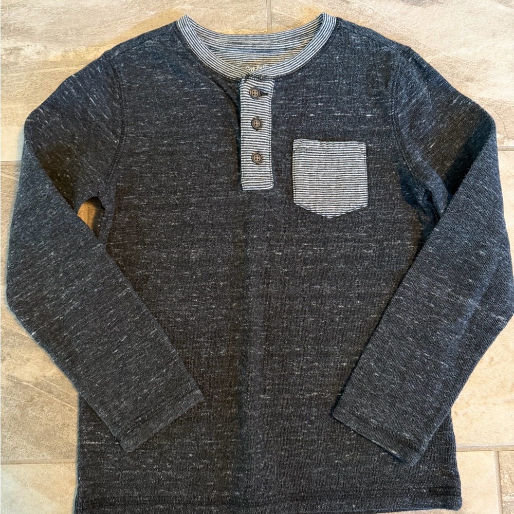Cat & Jack Charcoal Long Sleeve Henley